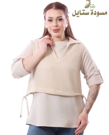 بلوزة مع ڤست دانتيل